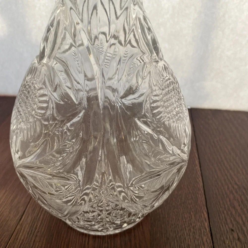 Vintage Crystal Decanter with Stopper Cut Glass Prism‎ 16